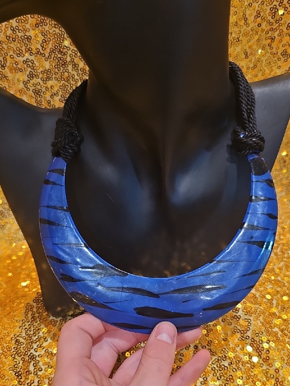 Blue And Black Necklace Zebra - Picture 5 of 5